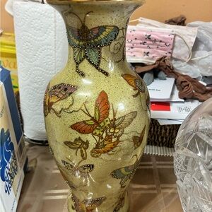 Butterfly Motif Ceramic Vase